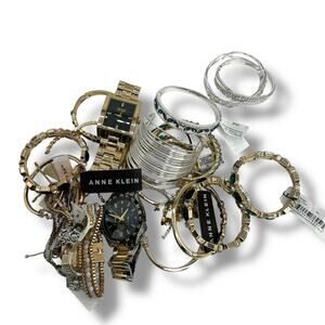 LOT OF Broken Bracelets Macy's Brand Cuffs beaded watches Anne Klein Gold Silver